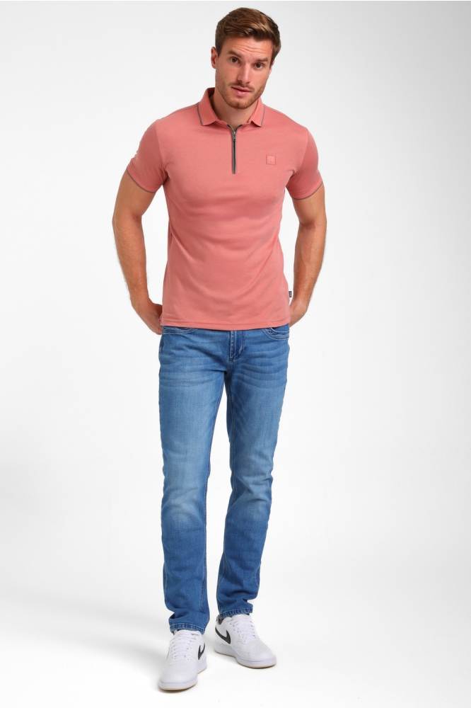 PREMIUM ZIPPER POLO 235920 SUNSET RED